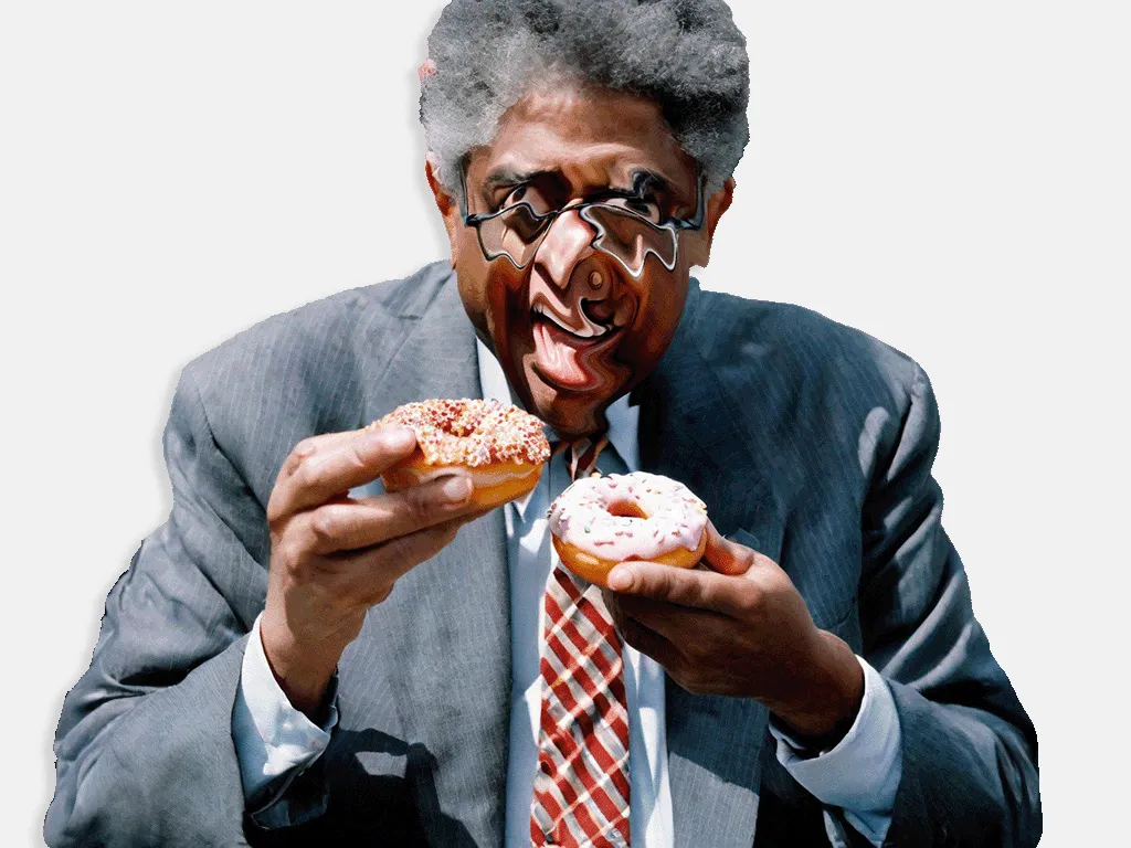 Thomas Sowell at a donut